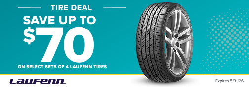 Laufenn 4 Tire Up To $70 Mail in Rebate 04/20/2026 through 05/31/2026